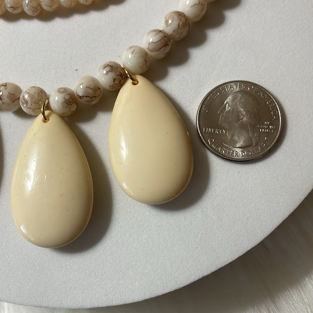Zara Cream Beaded Necklace Set - Picture 7 of 14